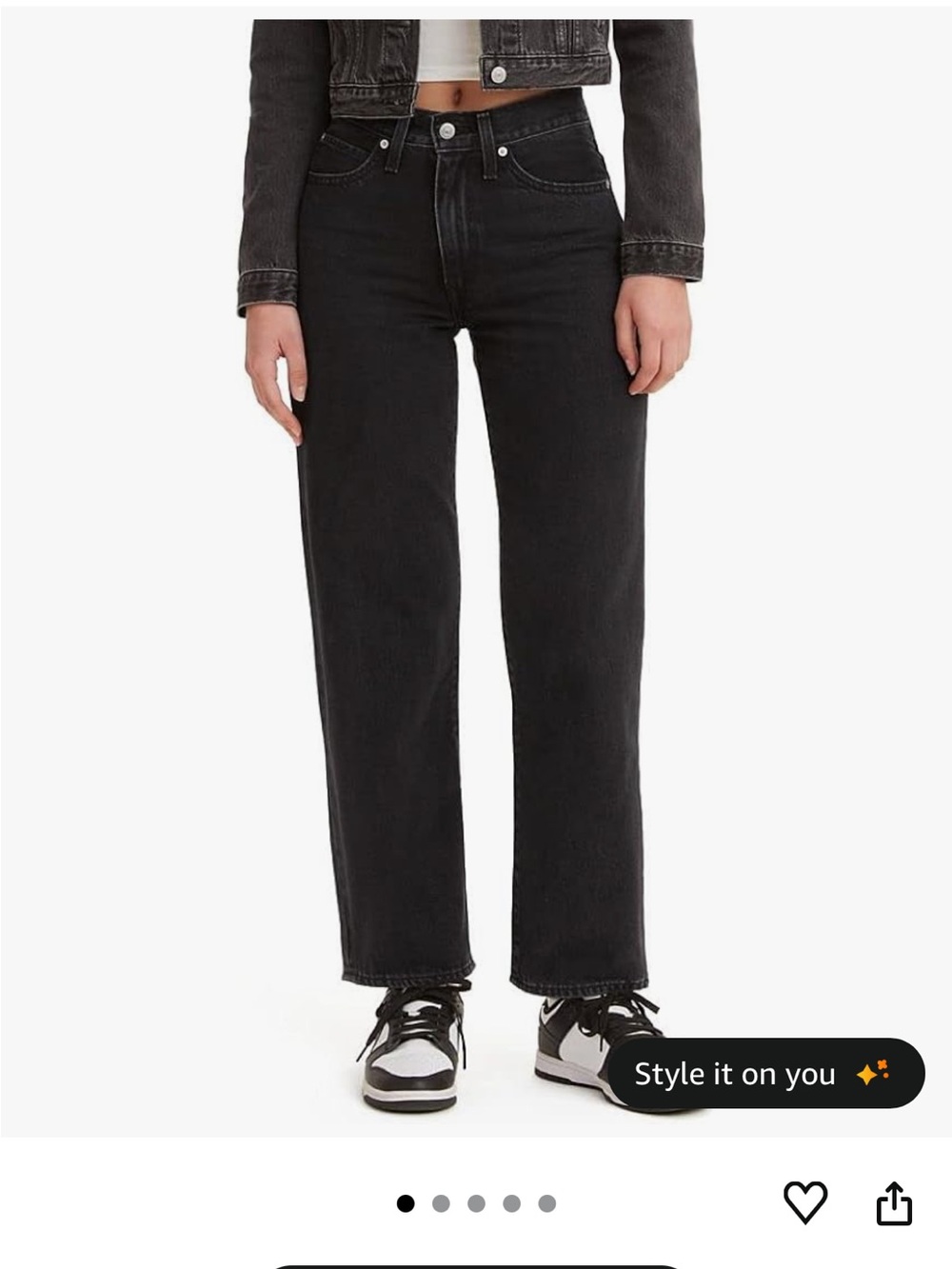 Levi's Women's 94 Baggy Jeans in Black Stonewash